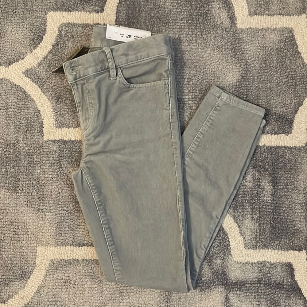 NWT LOFT Modern Skinny Corduroy Pants Gray Size 25